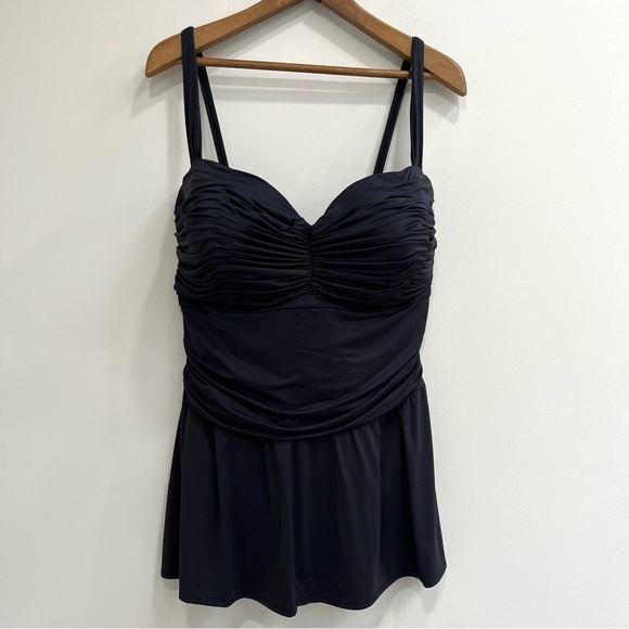 Bleu Rod Beattie Black Skirted Swimsuit Modest Classic Timeless Plus Size 22W - Picture 1 of 11